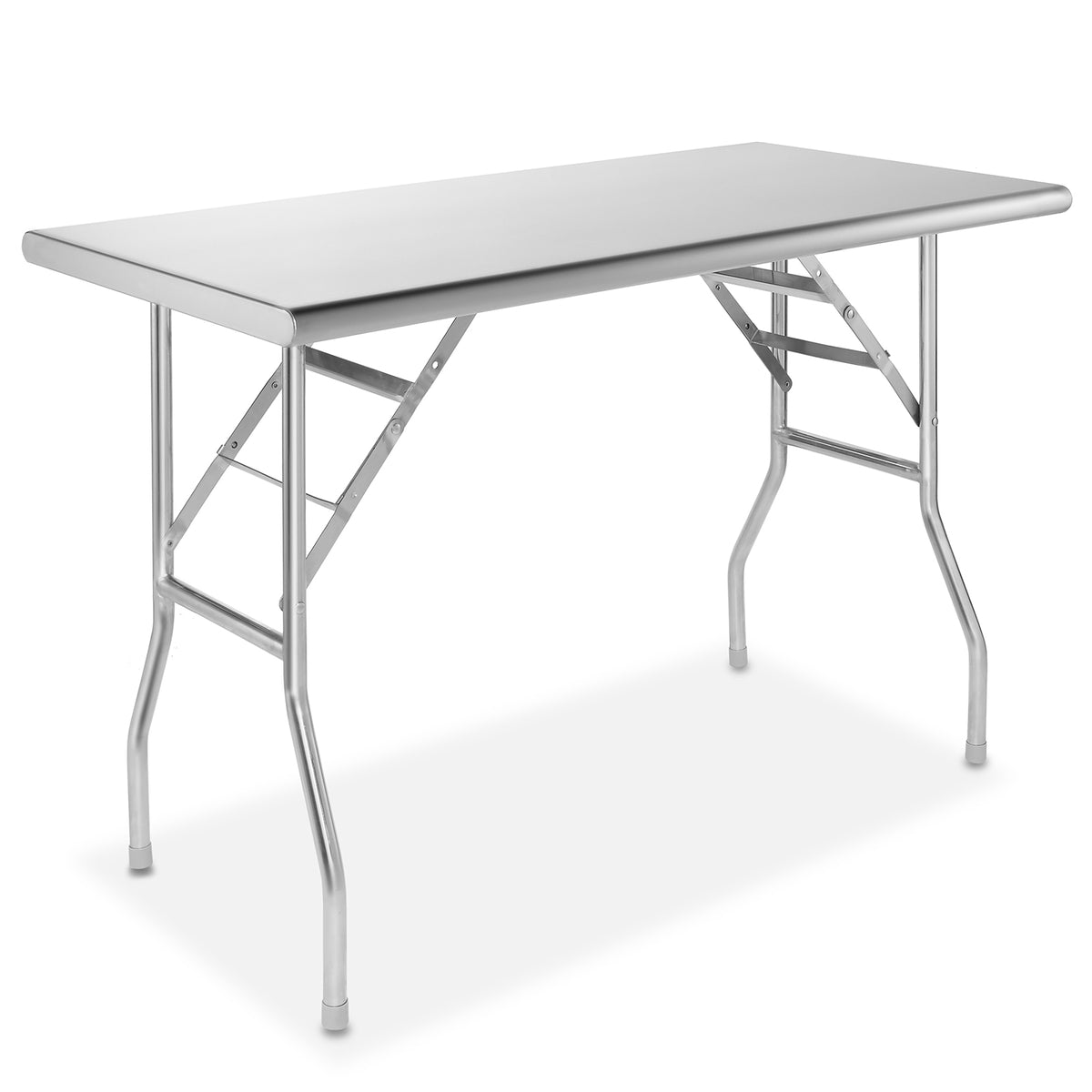 48 x 24 inch NSF Stainless Steel Folding Prep Table - with Undershelf, image size:1200x1200