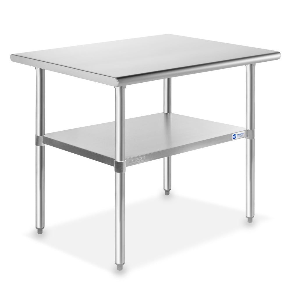 Stainless Steel Prep Tables w/ Undershelf, NSF Certified – Gridmann.com