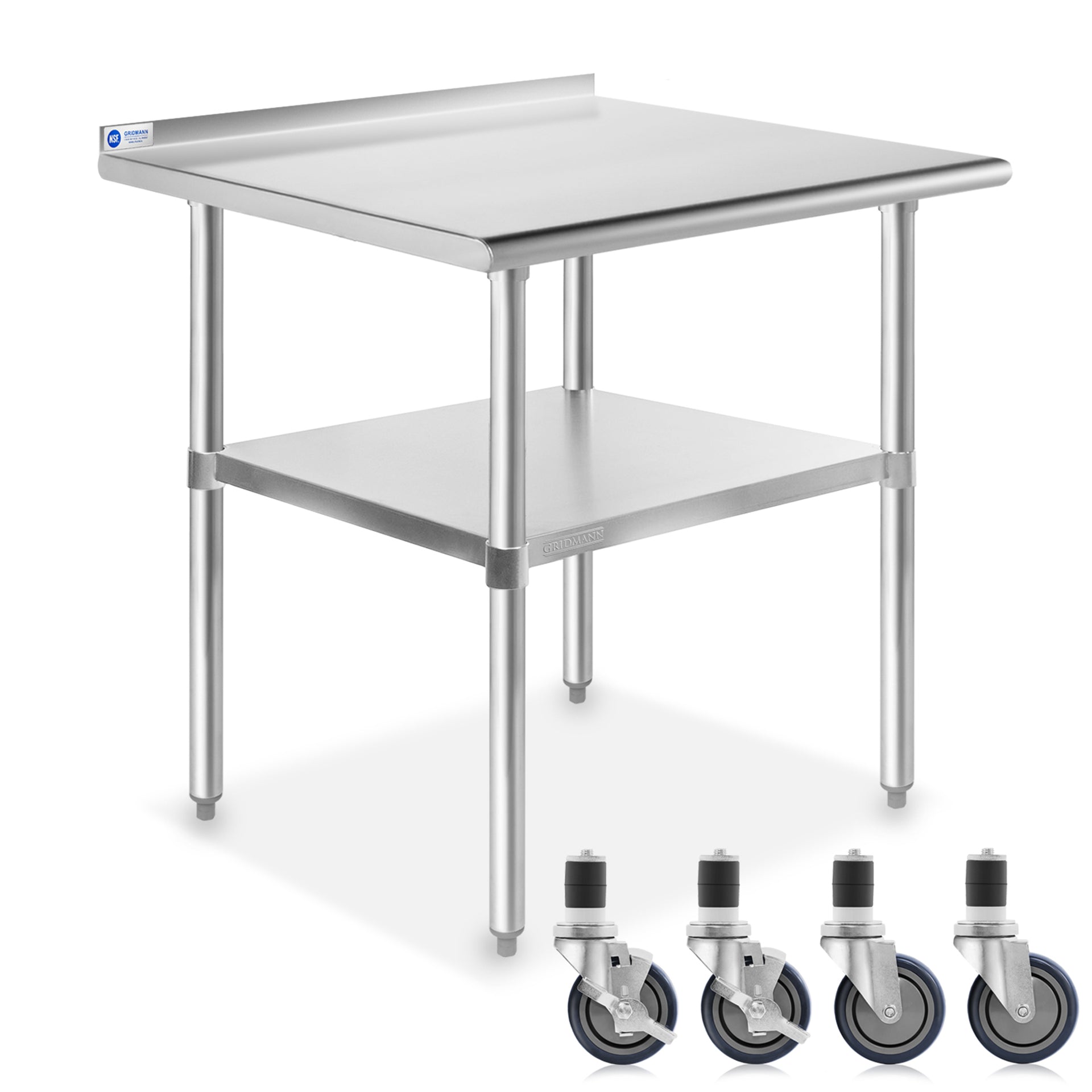 OPEN BOX - 30 x 24 Inch NSF Stainless Steel Prep Table w/ Backsplash ...