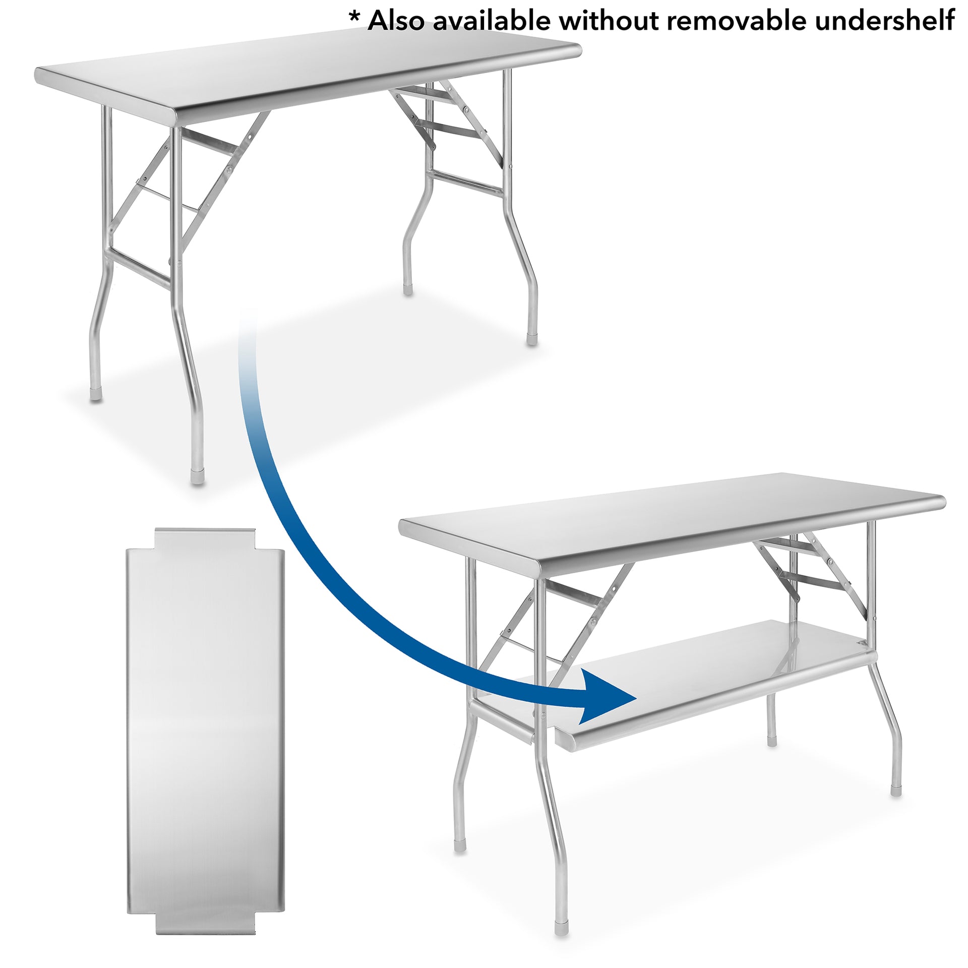 Stainless Steel Folding Prep Tables, NSF Certified – Gridmann.com