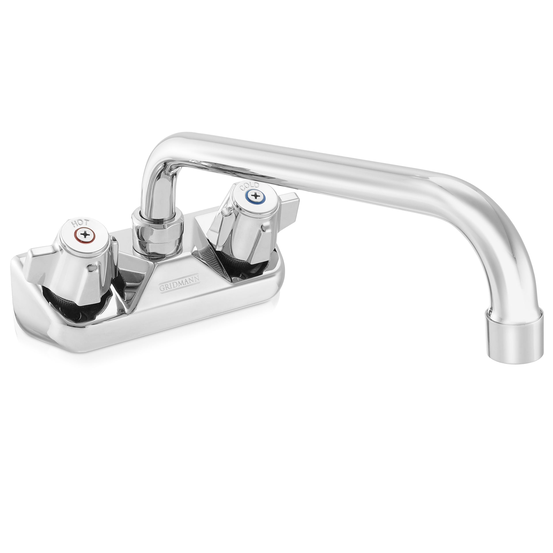 Wall Mount Sink Faucet with 4" Center and 10" Swing Spout