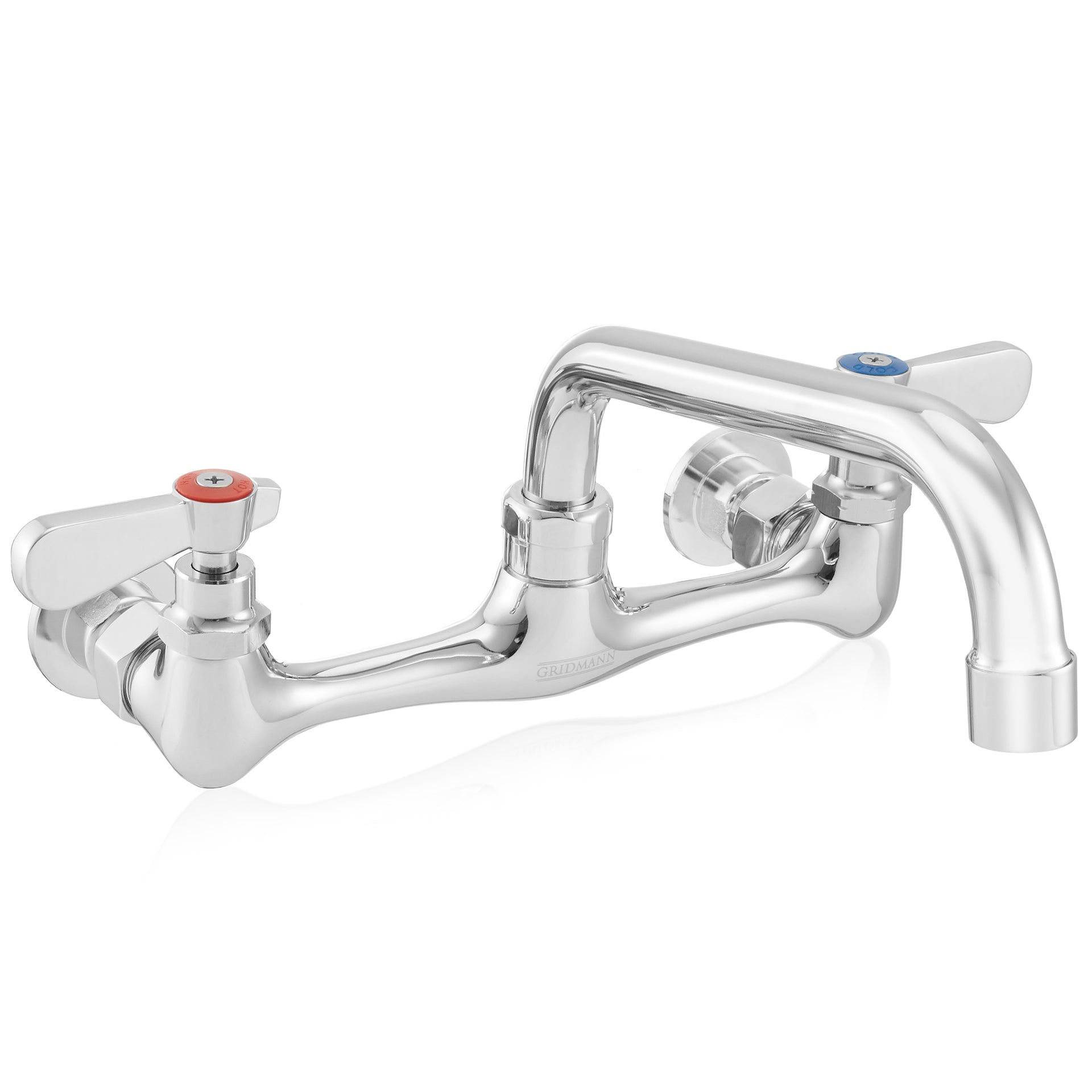 Wall Mount Sink Faucet with 8" Center and 8" Swing Spout
