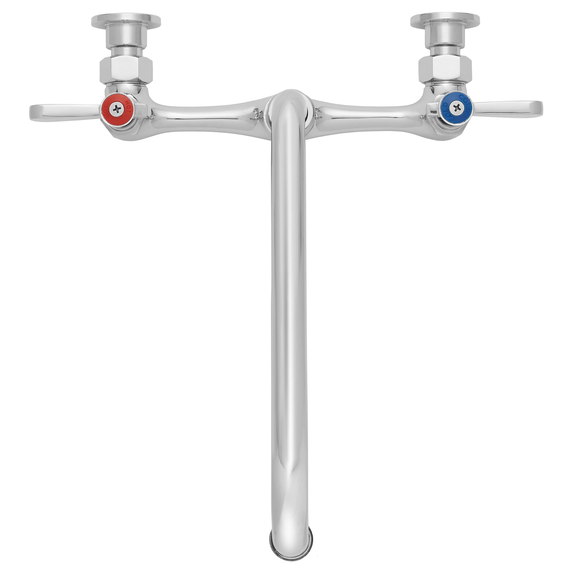 Wall Mount Sink Faucet with 8" Center and 10" Swing Spout