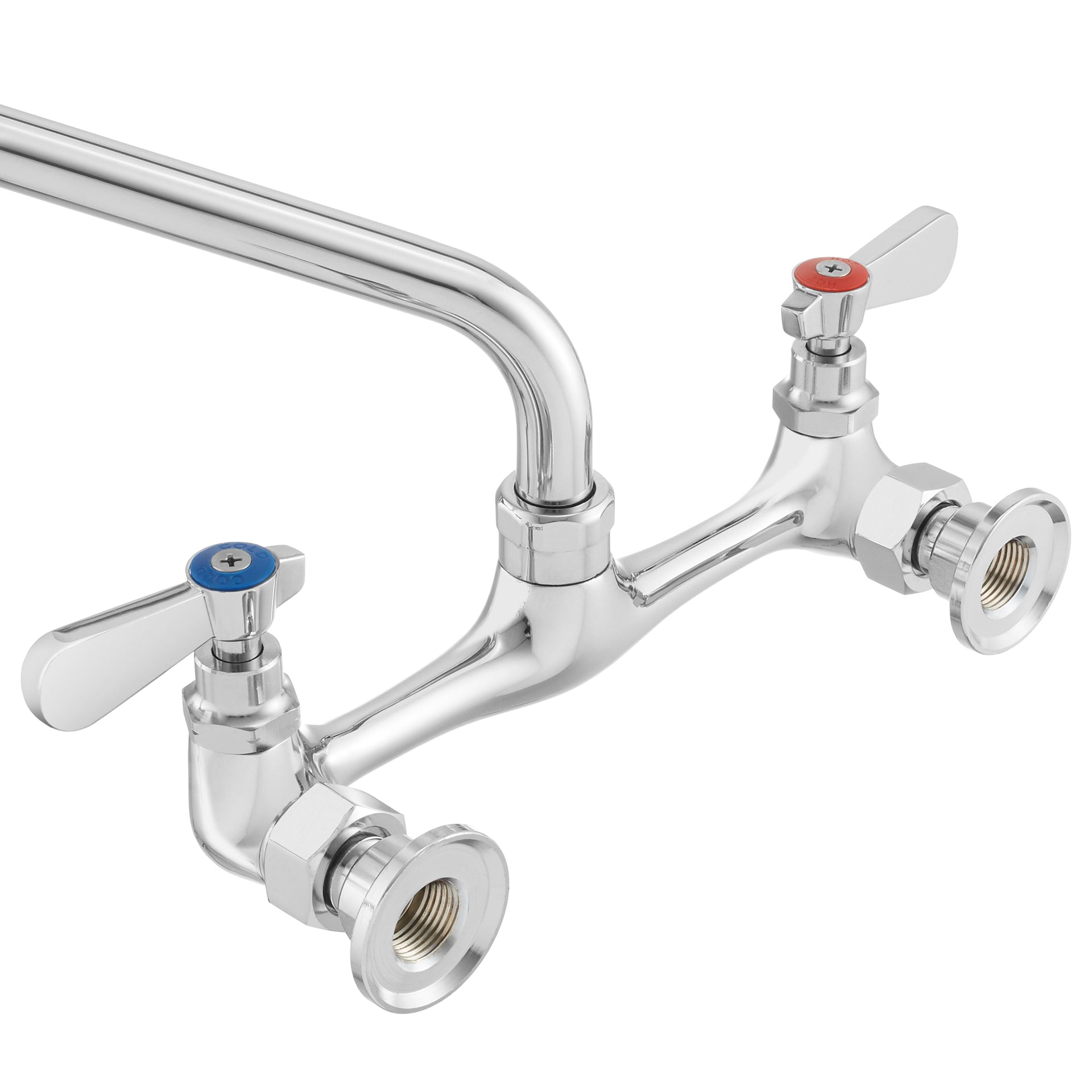 Wall Mount Sink Faucet with 8" Center and 16" Swing Spout