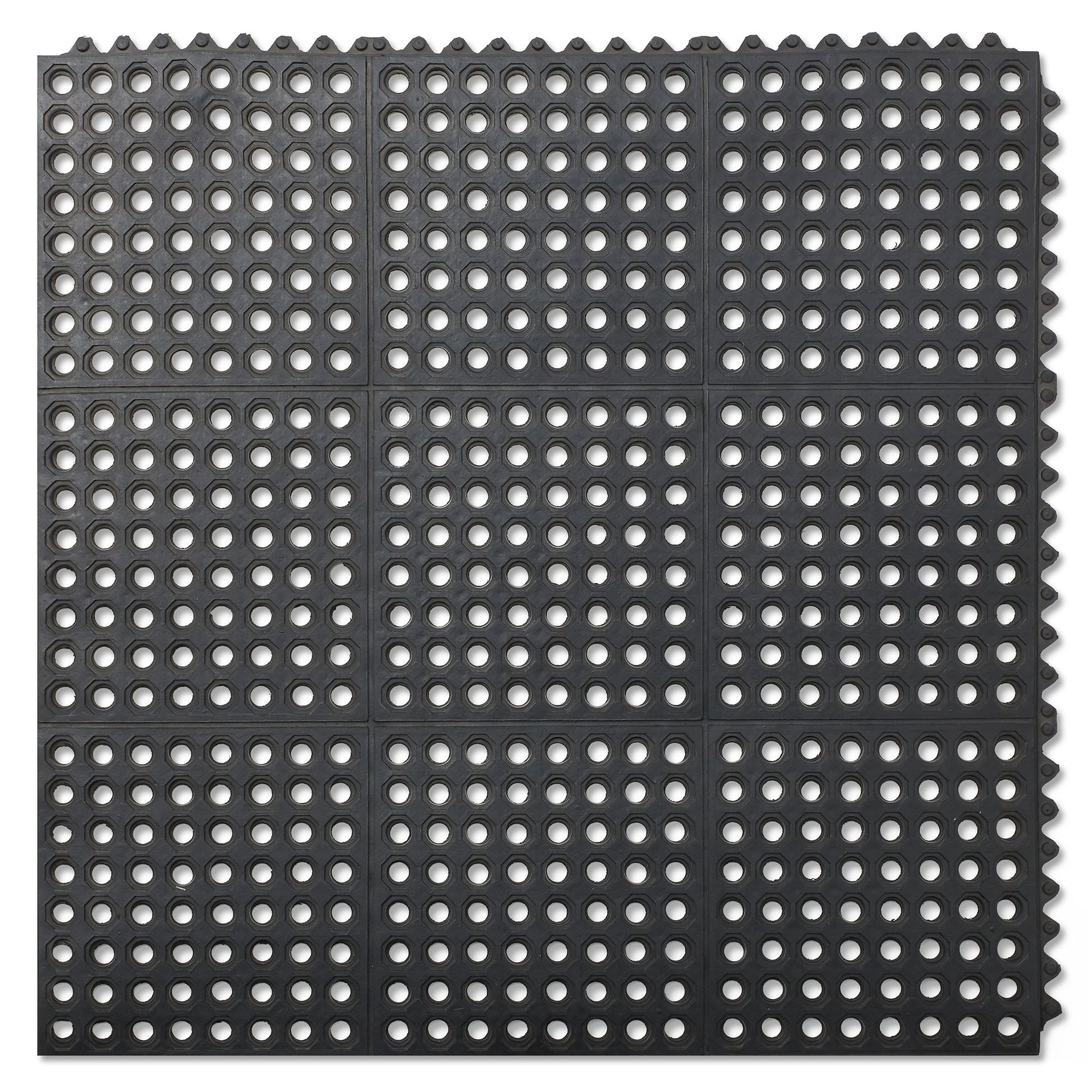 36" x 36" Commercial Interlocking Restaurant Floor Mat, Black