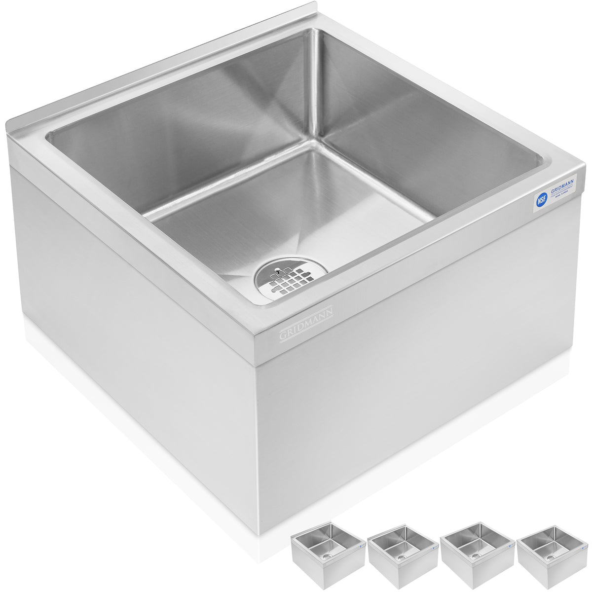 Stainless Steel Floor Mop Sinks, NSF Certified